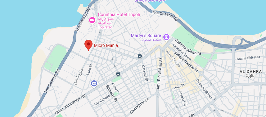 Map showing Micro Mania in Tripoli